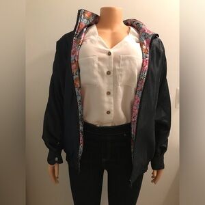 NWOT SILK REVERSIBLE BOMBER JACKET SIZE S